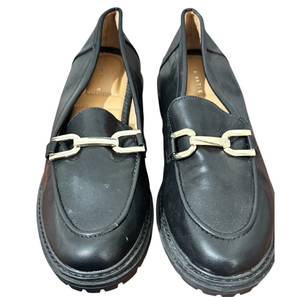 Kelly & Katie Women’s Y2K Size 9.5 Black Metal Accent Chunky Heel Loafers Preppy - Picture 7 of 13